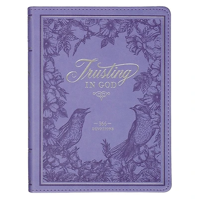 Devotional Trusting God Purple Faux Leather