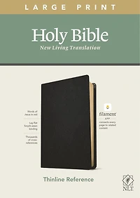 Nlt Large Print Thinline Reference Bible, Filament Enabled Edition (red Letter, Genuine Leather, Black)