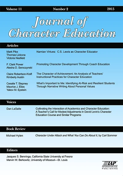 Journal of Character Education Vol 11 Issue 2
