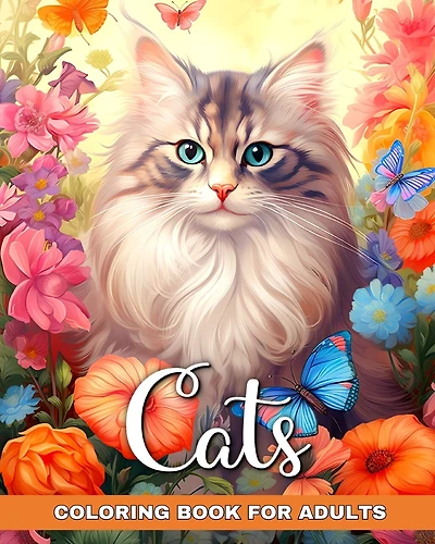 Cats Coloring Book for Adults: Cat Grayscale Coloring Pages