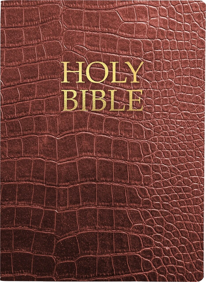 KJVER Holy Bible, Large Print, Walnut Alligator Bonded Leather, Thumb Index: (King James Version Easy Read, Red Letter, Burgundy)
