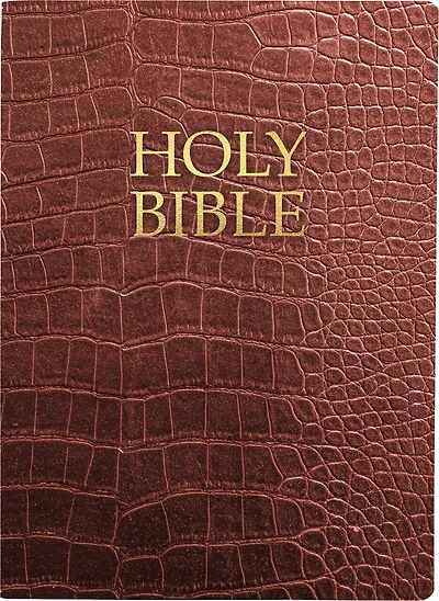 KJVER Holy Bible, Large Print, Walnut Alligator Bonded Leather, Thumb Index: (King James Version Easy Read, Red Letter, Burgundy)
