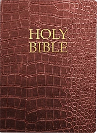 KJVER Holy Bible, Large Print, Walnut Alligator Bonded Leather, Thumb Index: (King James Version Easy Read, Red Letter, Burgundy)