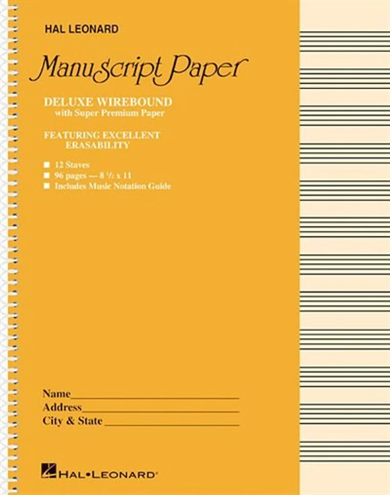 Deluxe Wirebound Super Premium Manuscript Paper (Gold Cover)