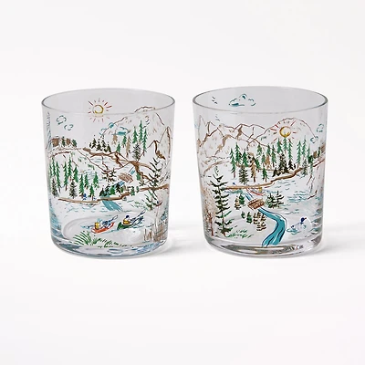 Canada Toile Drinking Glass, Set of 2