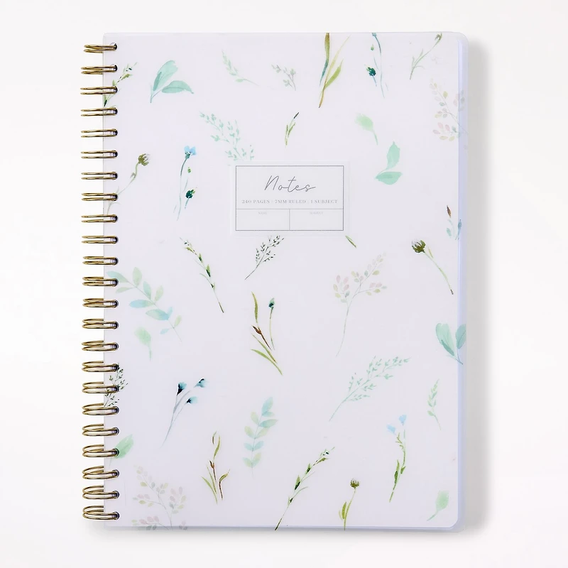 A4 Polypro Spiral All Over Floral Notebook