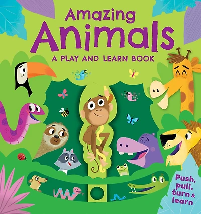 Amazing Animals: A Play and Learn Book: Push, pull, turn, & learn