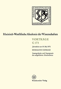 Staatsgedanke und Staatspraxis des aufgeklärten Absolutismus: Jahresfeier am 19. Mai 1971