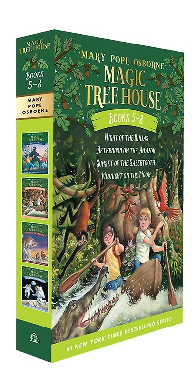 Magic Tree House Books 5-8 Boxed Set: Night of the Ninjas; Afternoon on the Amazon; Sunset of the Sabertooth; Midnight on the Moon