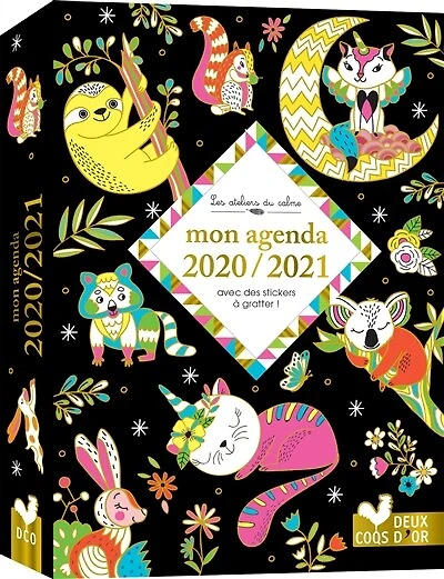 Agenda 2020/2021 avec stickers a gratter