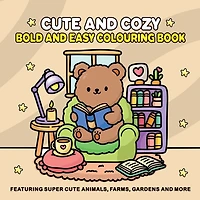 Cute and Cozy: Bold and Easy Colouring Book for Adults and Teens for Relaxation Featuring Super Cute Animals, Farms, Gardens and more