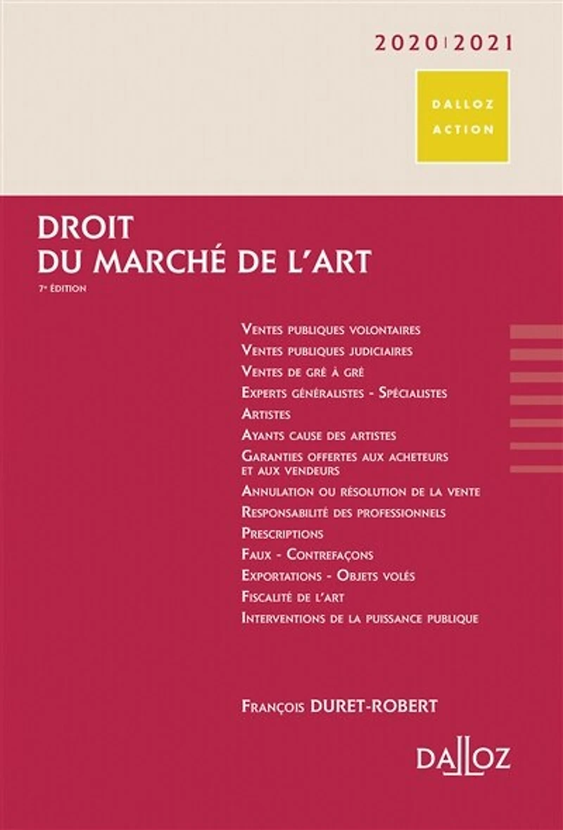 Droit du marché de l'art: 2020-2021