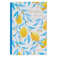 Christian Art Gifts 2023 12-Month Hardcover Planner for Women | He Restores My Soul - Psalm 23:3 Inspirational Bible Verse