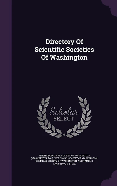Directory Of Scientific Societies Washington