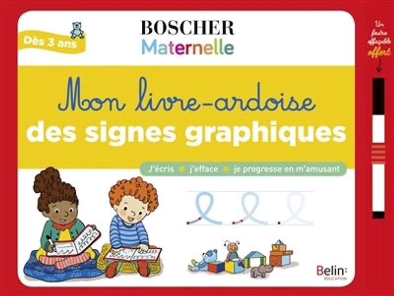 Mon livre-ardoise des signes graphiques: j'écris, j'efface, je progresse en m'amusant
