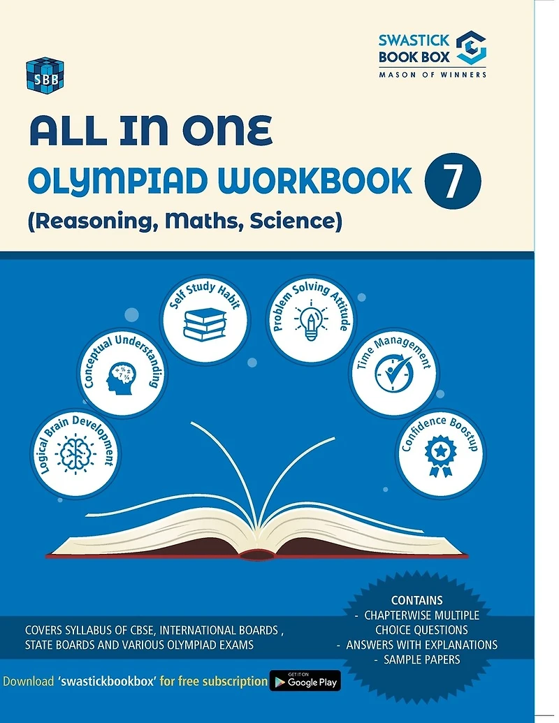 All in One Olympiad Workbook for Reasoning, Math, Science - Class 7