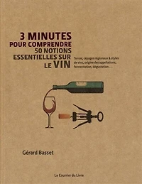 3 minutes pour comprendre 50 notions essentielles sur le vin: terroir, cépages régionaux & styles de vins, origine des appellations, fermentation, dégustation...