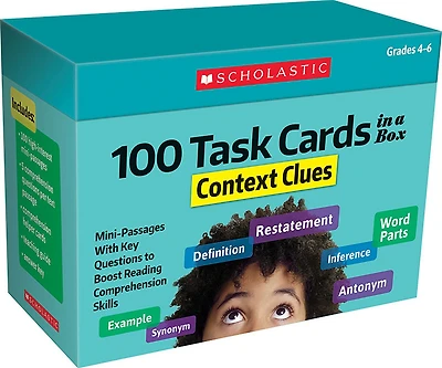 100 Task Cards in a Box: Context Clues: Mini-Passages With Key Questions to Boost Reading Comprehension Skills