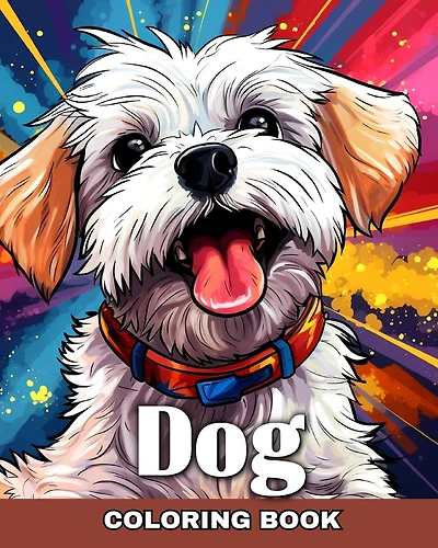 Dog Coloring Book: Coloring Pages featuring Cute Dogs and Puppies for Relaxation and Stress Relief