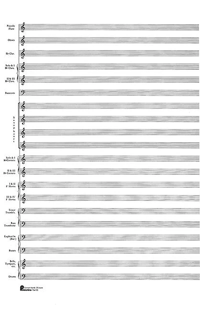 23. Score Pad: 20-stave (Concert Band): Passantino Manuscript Paper