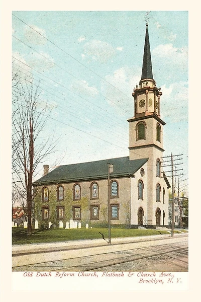 Vintage Journal Old Dutch Church, Brooklyn, New York City