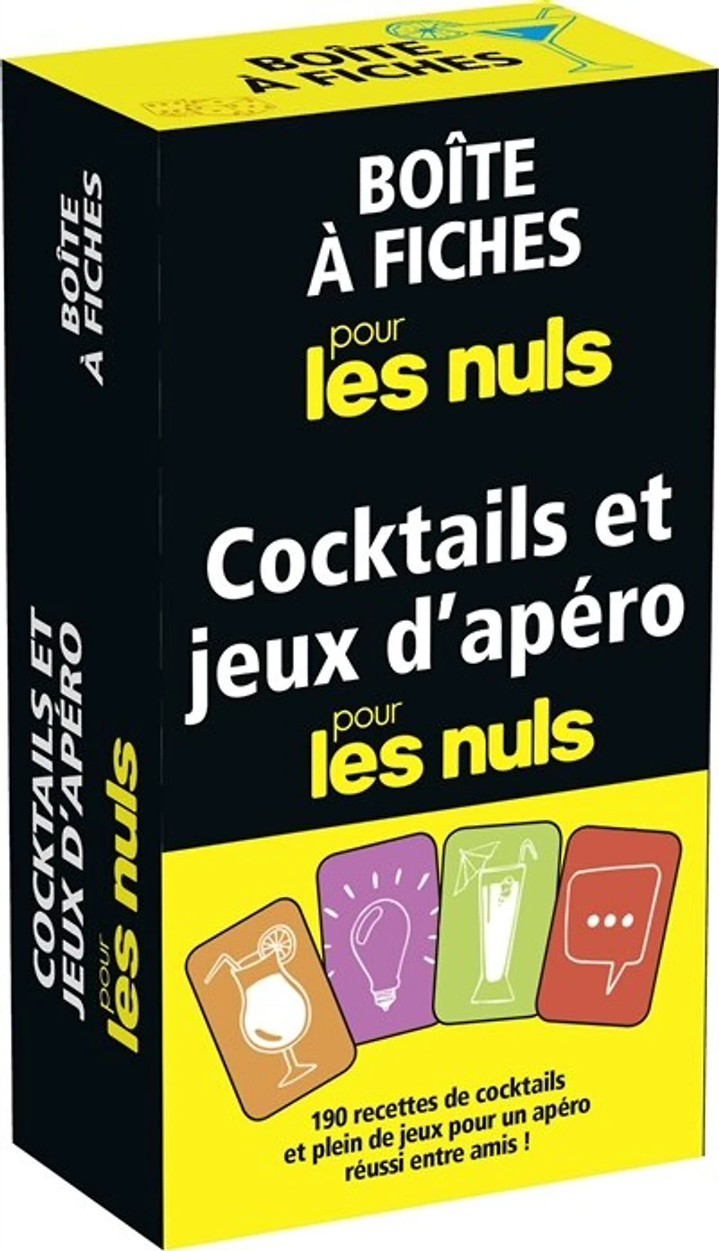 Cocktails et jeux d'apéro pour les nuls Boîte à fiches 4ed
