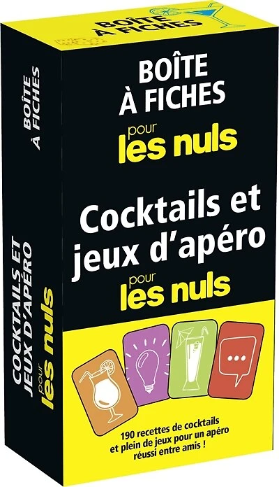 Cocktails et  jeux d'apéro pour les nuls Boîte à fiches 4ed