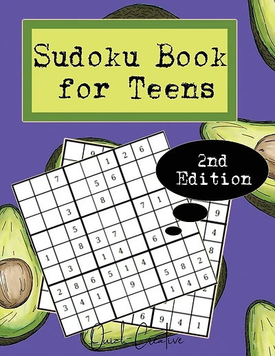 Sudoku Book For Teens 2nd Edition: Easy to Medium Sudoku Puzzles Including 330 Sudoku Puzzles with Solutions, Avocado Edition, Great Gift for Teens or Tweens
