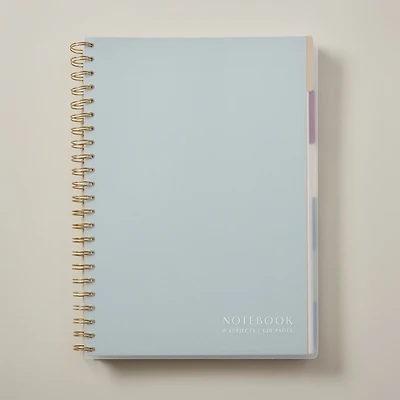 A4 6-tab Spiral Notebook, Light Blue