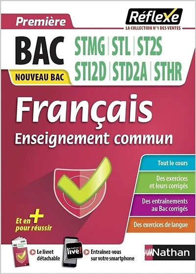 Français, enseignement commun première, bac STMG, STL, ST2S, STI2D, STD2A, STHR : nouveau bac: nouveau bac