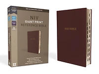Niv, Reference Bible, Giant Print, Leather-look, Burgundy, Red Letter, Thumb Indexed, Comfort Print