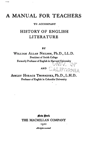 A History of English Literature