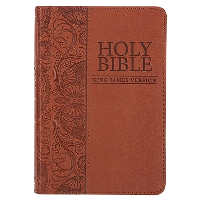 KJV Bible Mini Pocket Faux Leather, Toffee Brown