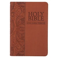 KJV Bible Mini Pocket Faux Leather, Toffee Brown