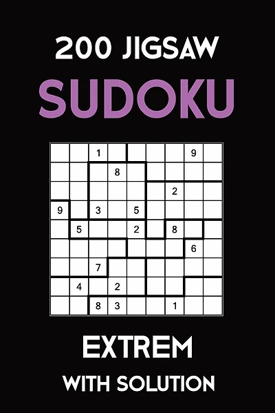 200 Jigsaw Sudoku Extrem With Solution: Puzzle Book,9x9, 2 puzzles per page
