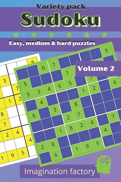 Sudoku variety pack. Easy, medium & hard: 100 puzzles. 6x9 travel size. Easy to carry