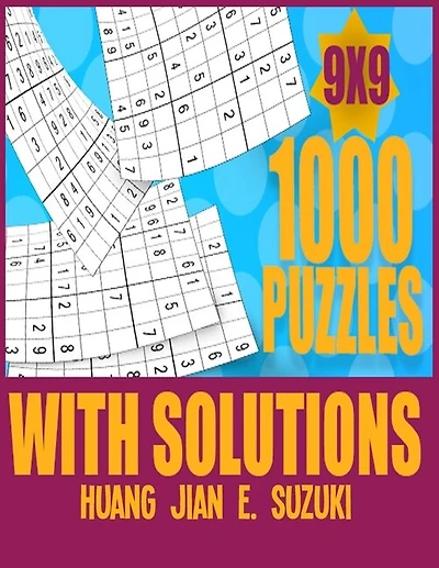 1,000 puzzles with solutions 9x9: Sudoku activity book think and de-stress at the same time.