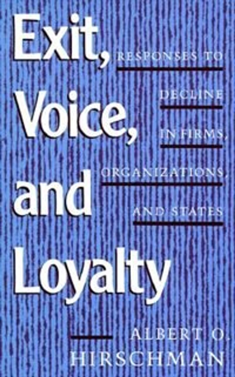 Exit, Voice, and Loyalty: Responses to Decline Firms, Organizations, States