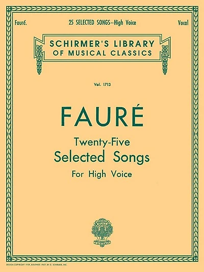 25 Selected Songs: Schirmer Library of Classics Volume 1713 High Voice
