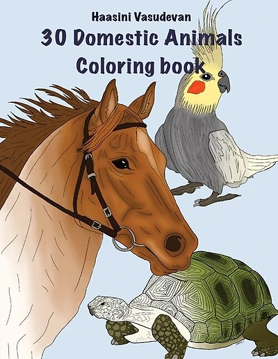 30 Domestic Animals Coloring Book