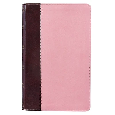 KJV Bible Giant Print Standard-size Faux Leather, Burgundy/Pink