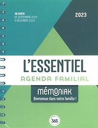 L' essentiel agenda familial Mémoniak 2023: 16 mois, de septembre 2022 à décembre 2023