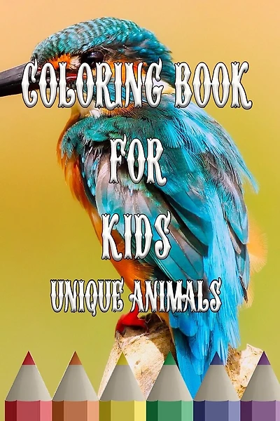 coloring book for kids unique animals: 9*6 inch 100 page 50 drawing