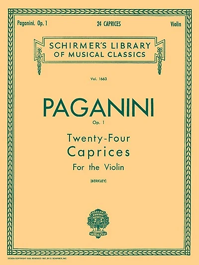24 Caprices, Op. 1: Schirmer Library of Classics Volume 1663 Violin Solo