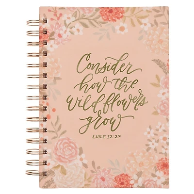 Journal Spiral-bound Orange Consider How the Wildflowers Grow Luke 12:27