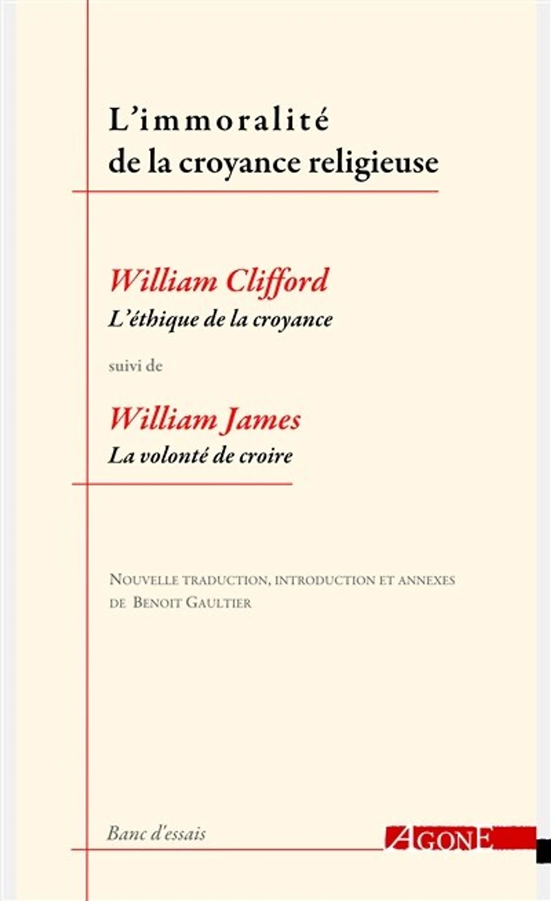 L' immoralité de la croyance religieuse