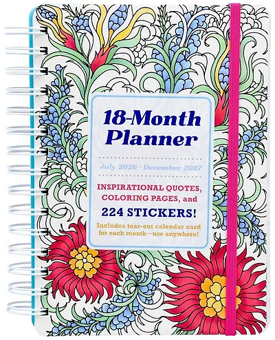 18-Month Coloring Planner: July 2026-December 2027
