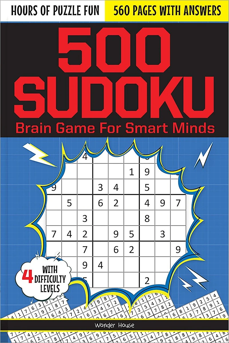 500 Sudoku Brain Game For Smart Minds - 4 Difficult Levels For Hours Of Puzzle Fun