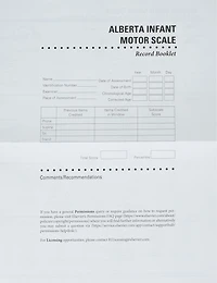 Alberta Infant Motor Scale Score Sheets (aims): Package Of 50 Score Sheets