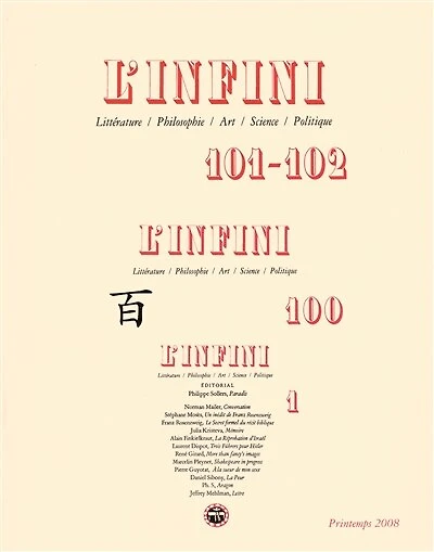 Infini (L'), n°101. Roman et références historiques, 1983-2007 : sommaires des cent premiers numéros: sommaires des cent premiers numéros